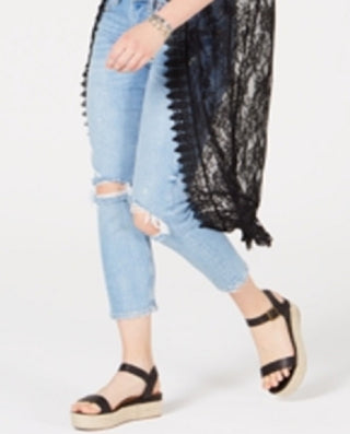 Polly &amp; Esther Junior's Lace Duster Preto Tamanho Grande