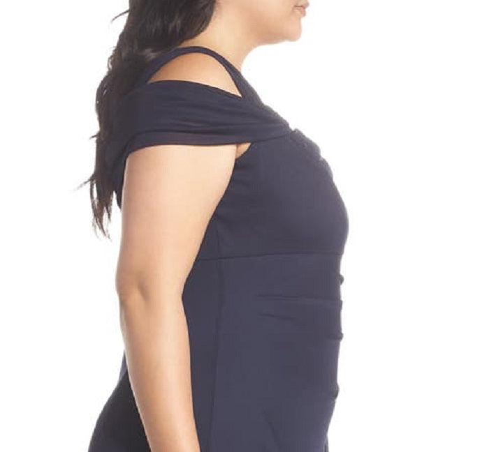 Vestido longo com ombros descobertos Alex Evenings para mulheres, roxo, tamanho 20W
