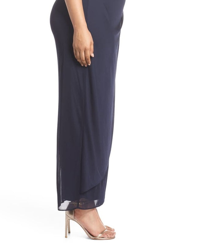 Vestido longo com ombros descobertos Alex Evenings para mulheres, roxo, tamanho 20W