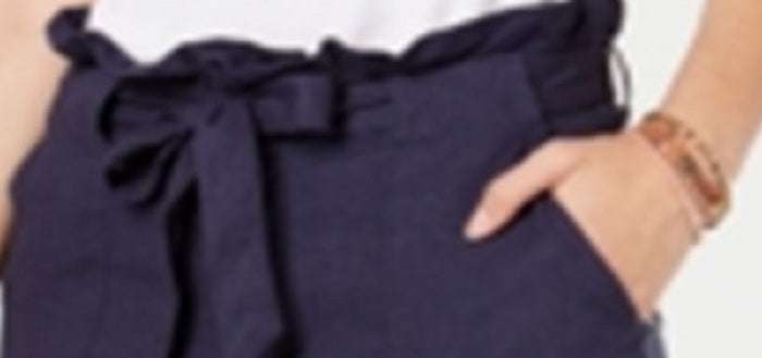 Shorts Roxy Junior's com cinto Paperbag azul tamanho grande