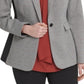 Blazer feminino DKNY de malha com um botão, cinza, tamanho 12