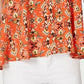 Top feminino sem mangas estampado estilo &amp; co, decote alto e baixo, vermelho, tamanho médio