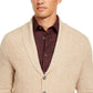 Cardigan de malha trançada de caxemira masculino Tasso Elba, marrom, tamanho médio