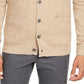 Cardigan de malha trançada de caxemira masculino Tasso Elba, marrom, tamanho médio