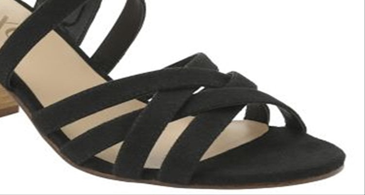 XOXO Eden Salto Social Feminino Camurça Sintética Tiras Preto Tamanho 8.5