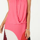 Blusa feminina Alfani sem mangas com frente drapeada, rosa, tamanho pequeno G