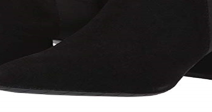 Botas de cano curto femininas Kenneth Cole Reaction Kick Block de camurça com bico fino, pretas, tamanho 10 M