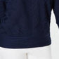 JM Collection Top Dolman Feminino Textura Ondulada Azul Tamanho Pequeno