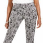 Calça feminina estampada JM Collection preta tamanho médio