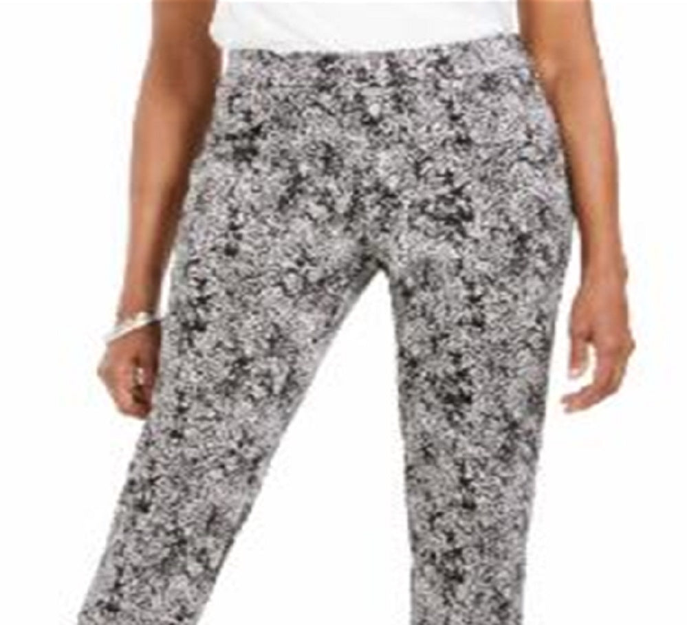 Calça feminina estampada JM Collection preta tamanho médio