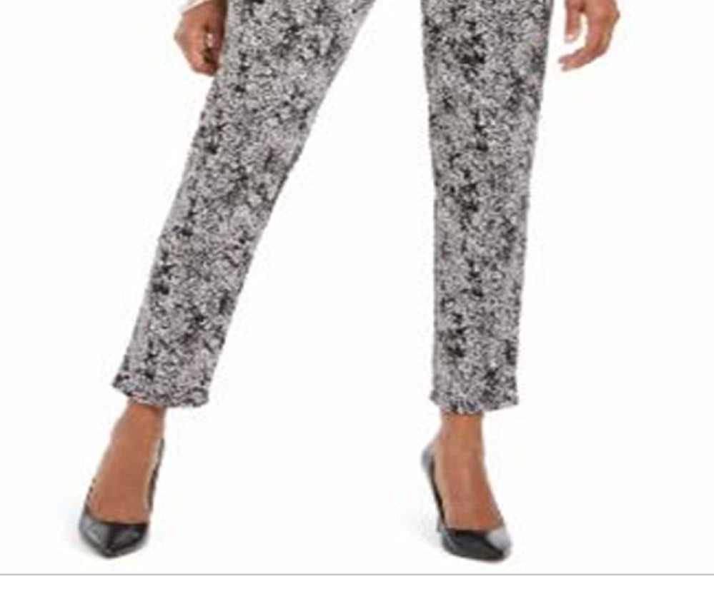 Calça feminina estampada JM Collection preta tamanho médio