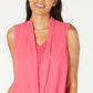Blusa feminina Alfani sem mangas com frente drapeada, rosa, tamanho pequeno, extragrande