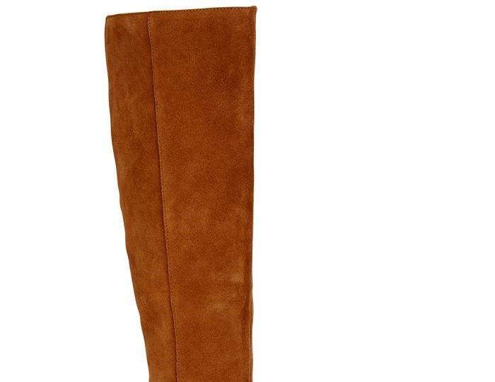 Botas de montaria femininas DV By Dolce Vita Orphie de couro com bico fino - marrom, tamanho 9,5 m