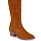 Botas de montaria femininas DV By Dolce Vita Orphie de couro com bico fino - marrom, tamanho 9,5 m