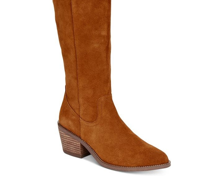 Botas de montaria femininas DV By Dolce Vita Orphie de couro com bico fino - marrom, tamanho 9,5 m