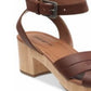 Sandálias femininas Indigo Rd. Darsel Wood com plataforma marrom, tamanho 11 M