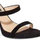 INC International Concepts Sapatos Sadiee de couro femininos, bico aberto, camurça, preto, tamanho 8,5 M