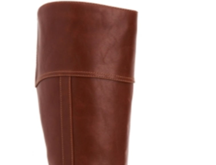 Botas de montaria femininas Charter Club Helenn de couro sintético, tamanho 9 M, marrom