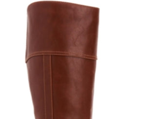 Botas de montaria femininas Charter Club Helenn de couro sintético, tamanho 9 M, marrom