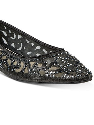 Sapatos baixos femininos Charter Club Tonina bico fino pretos tamanho 6 M