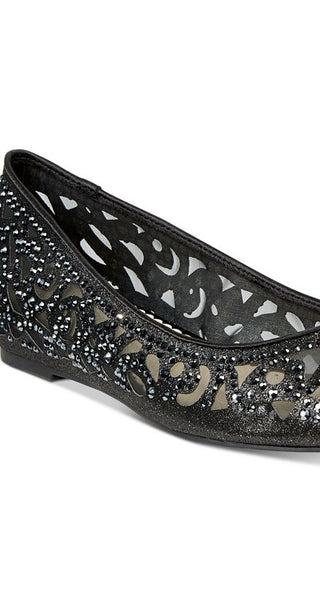 Sapatos baixos femininos Charter Club Tonina bico fino pretos tamanho 6 M