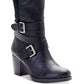 Botas de montaria femininas Jomaris de couro, estilo &amp; co, tamanho 11 M, pretas