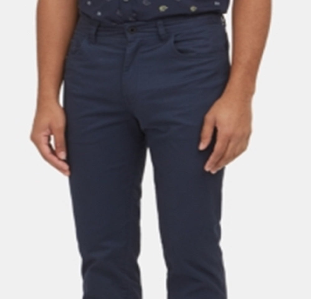 Calça Chino Masculina Kenneth Cole New York Sarja Reta Azul Tamanho 36X30