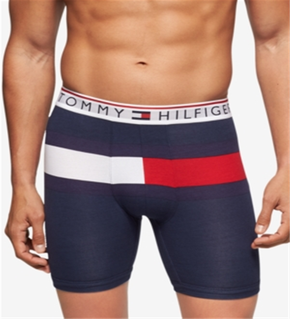 Cueca Boxer Tommy Hilfiger Masculina Moderna de Algodão Azul Tamanho Grande