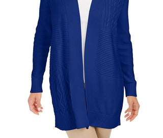 Cardigan feminino patchwork Charter Club, creme, tamanho extrapequeno