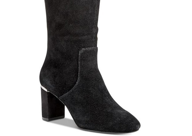 Botas femininas Alfani Nessii Tall Block Heel High, cinza, tamanho 7 M