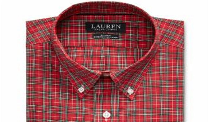 Camisa social masculina Ralph Lauren vermelha tamanho 14,5 x 32 x 33