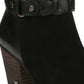 Botas femininas Sam Edelman Minetta pretas, tamanho 9,5M