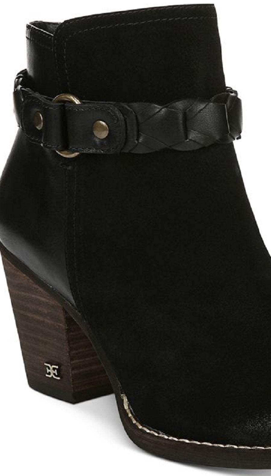 Botas femininas Sam Edelman Minetta pretas, tamanho 9,5M