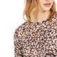 Blusa franzida com estampa floral feminina Bar III, preta, tamanho X-S