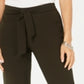 Calça curta feminina estilo &amp; co com amarração frontal, verde, tamanho 10, pequena