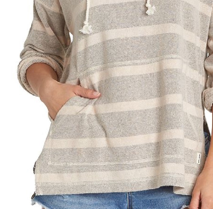 Moletom com capuz Billabong Beach Dayz feminino, cinza, tamanho médio
