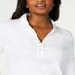 Camisa feminina Karen Scott de algodão com cadarço, branca, tamanho X-S