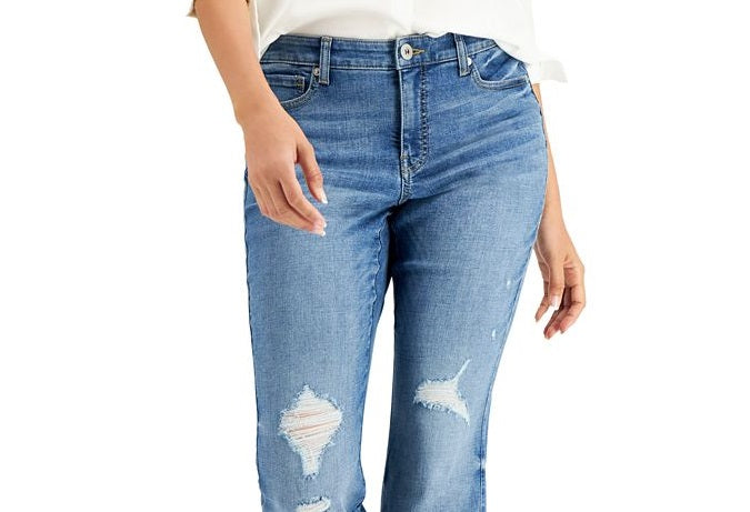 Calça jeans feminina INC International Concepts Elizabeth Curvy Bootcut azul tamanho 6