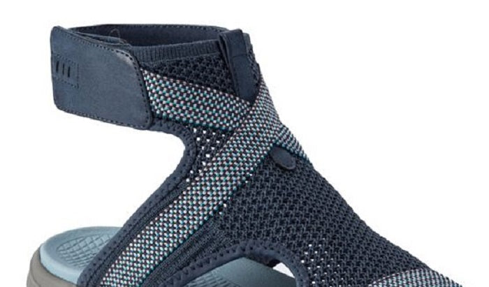 Sandálias Baretraps Phoenix Rebound Fabric femininas, bico aberto, casual, tira no tornozelo, azul, tamanho 9M