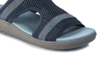 Sandálias Baretraps Phoenix Rebound Fabric femininas, bico aberto, casual, tira no tornozelo, azul, tamanho 9M