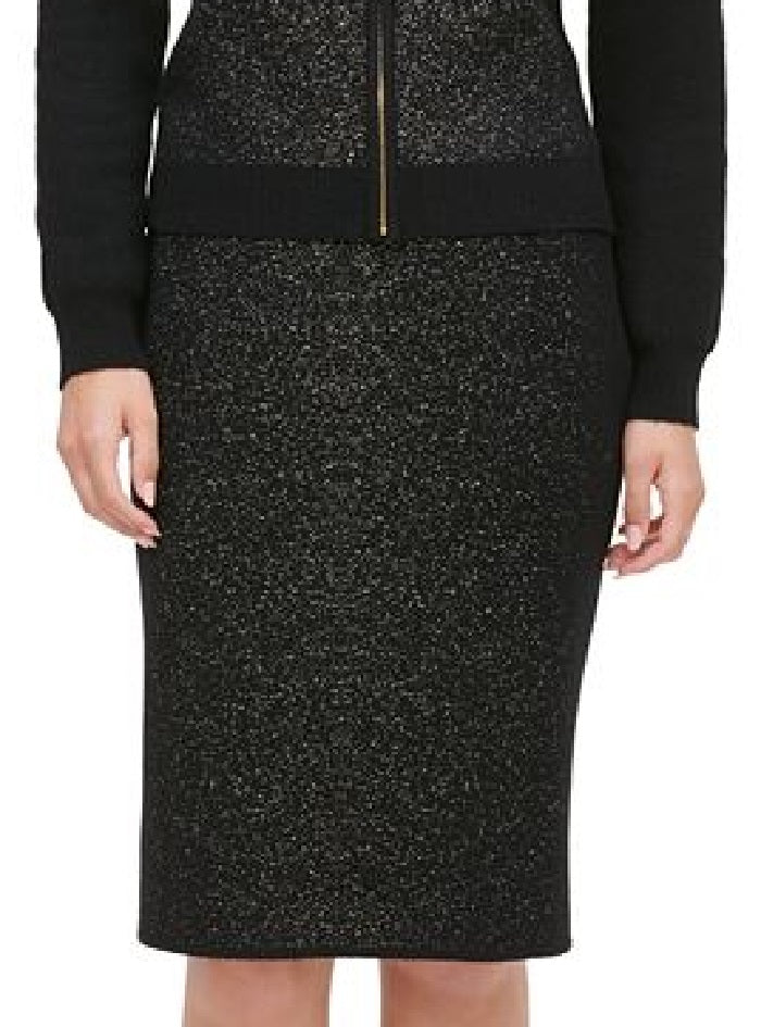 Calvin Klein Suéter Speck Feminino Saia Lápis Preta Tamanho Médio