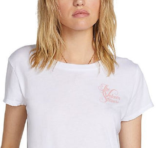 Camisetas femininas Volcom com logotipo Easy Babe Rad Tee, branca, tamanho G