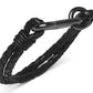 Pulseira de couro masculina Kenneth Cole Reaction Bolo Cord, preta, tamanho regular