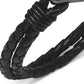Pulseira de couro masculina Kenneth Cole Reaction Bolo Cord, preta, tamanho regular