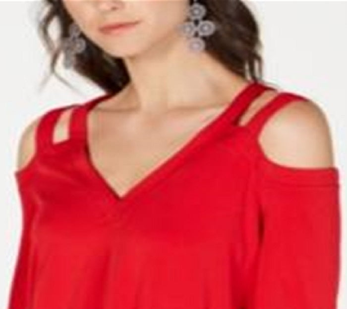 Blusa feminina de manga comprida INC International Concepts, vermelha, tamanho grande
