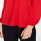 Blusa feminina de manga comprida INC International Concepts, vermelha, tamanho grande