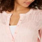 Cardigan de malha Pointelle feminino Charter Club rosa tamanho XX-G