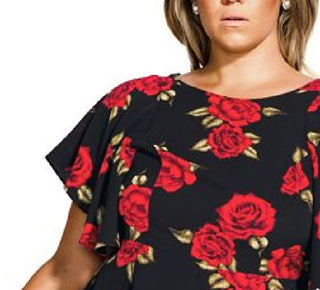 Top Liason Plus Rose Feminino City Chic Preto Tamanho 18W