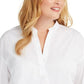 Camisa feminina Alfani Plus Popover, branca, tamanho 2X