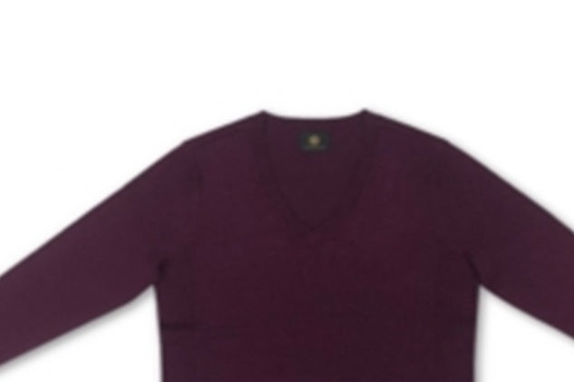 JM Collection Suéter Feminino com Punhos e Botões, Gola V, Roxo, Tamanho Grande